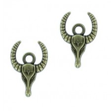 Metal charm Buffalo head 29x20mm Antique bronze